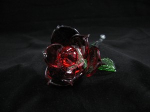 Hand Blown Glass Rose